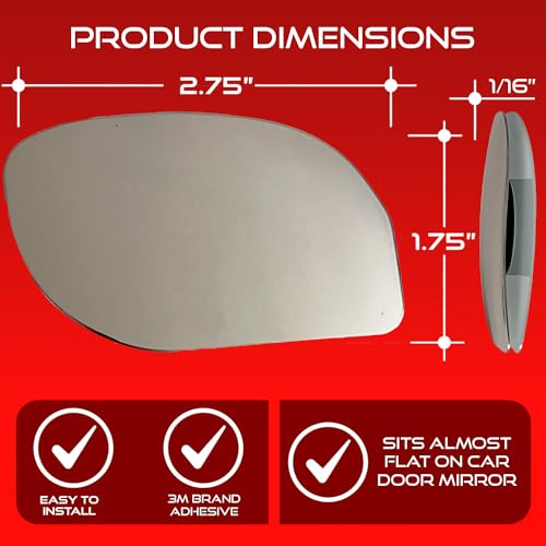 Utopicar Blind Spot Mirror Fits All Car Side Mirrors - Patented Stainless Steel Mirrors with Bigger Viewing Image - Less Fogging - Less Sun Reflection by Utopicar Car Accessories - Image 4