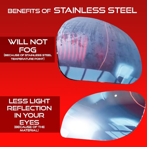 Utopicar Blind Spot Mirror Fits All Car Side Mirrors - Patented Stainless Steel Mirrors with Bigger Viewing Image - Less Fogging - Less Sun Reflection by Utopicar Car Accessories - Image 3