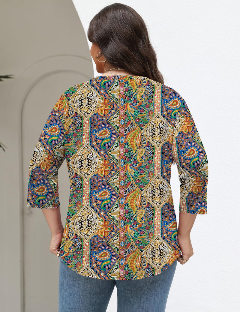 TFSDOD Cute Tops for Women Womens Spring Shirts Boho Outfits for Women Pleated Shirts 2XL Womens Tops Plus Size - Image 5