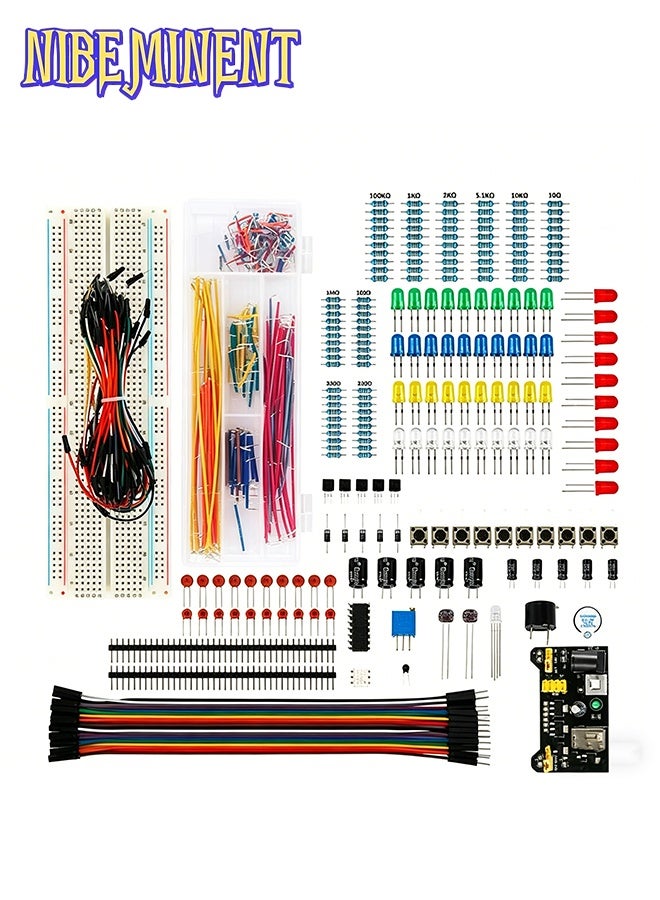 نيبمينينت مجموعة لوح خبز إلكتروني للمبتدئين 830 نقطة MB-102، متوافقة مع Arduino UNO R3، مجموعة مكونات إلكترونية، مجموعة تعليم STEM للأطفال والمراهقين والكبار - Image 4