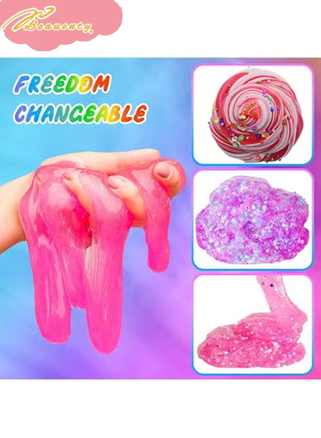 Beauenty DIY Slime Kit for Kids,Fluffy Slime Making Kit Toys for Girls -Non-Sticky & Scented to Craft Butter Slime - Image 4