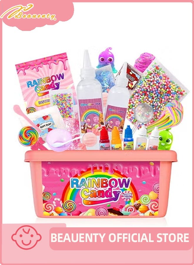 Beauenty DIY Slime Kit for Kids,Fluffy Slime Making Kit Toys for Girls -Non-Sticky & Scented to Craft Butter Slime - Image 1