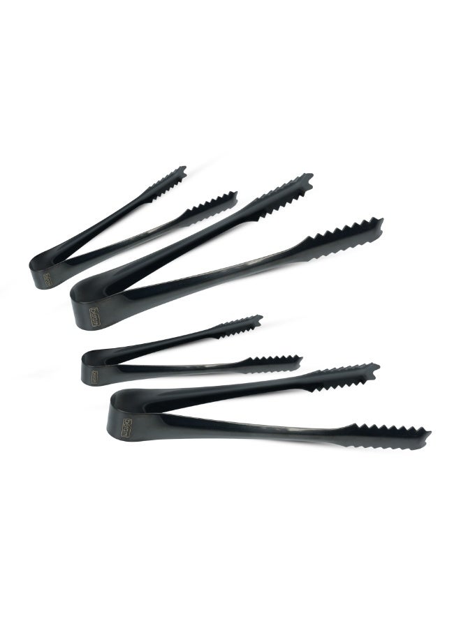 Beram Sugar Tong Stainless Steel Mini Tongs for Sugar Cubes Ice Snacks & Tea Parties – Durable Rust-Resistant (4, Black, 15+12.5) - Image 1