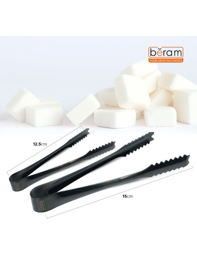 Beram Sugar Tong Stainless Steel Mini Tongs for Sugar Cubes Ice Snacks & Tea Parties – Durable Rust-Resistant (4, Black, 15+12.5) - Image 5