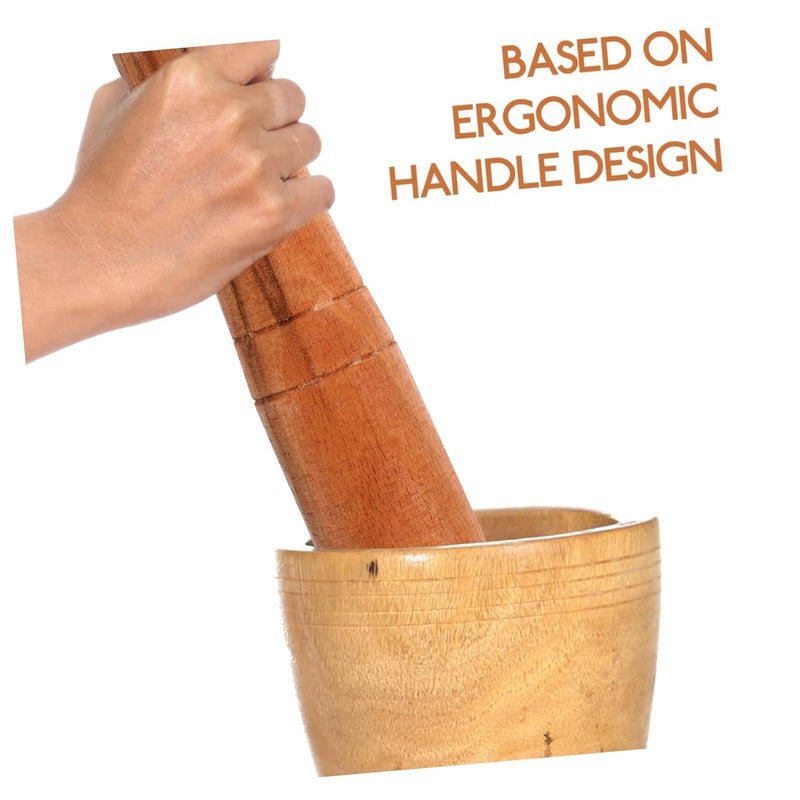 Wooden Garlic Ginger Pestle Ergonomic Spice Crusher Kitchen Tool for Home Chefs - Image 4