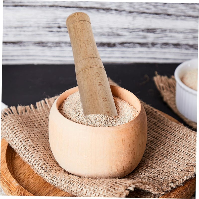 Wooden Garlic Ginger Pestle Ergonomic Spice Crusher Kitchen Tool for Home Chefs - Image 5
