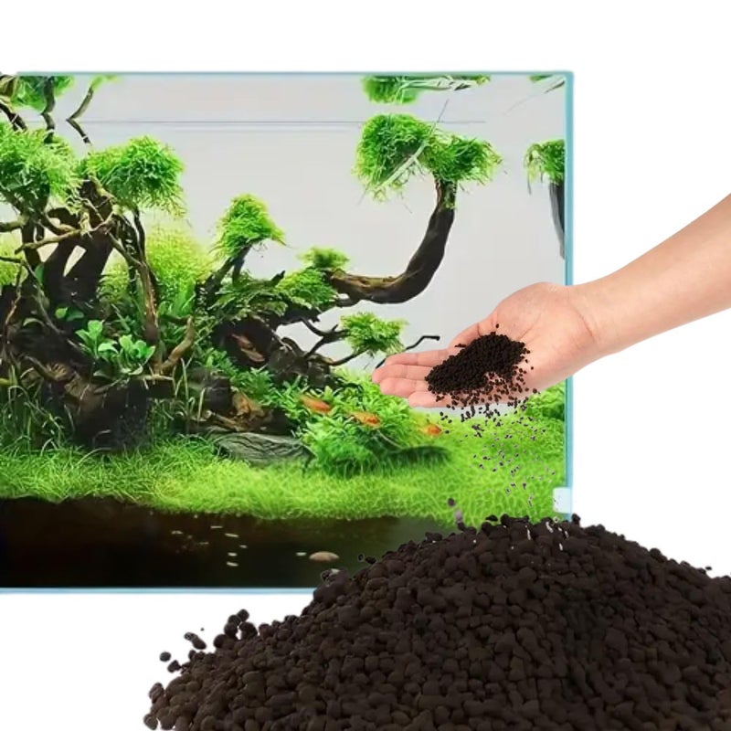 VAYINATO ® 450 جرام تربة سوداء مائية لزراعة الأحواض | تربة غنية بالمغذيات لزراعة الأحواض، الجمبري وأحواض المياه العذبة | تعزز نمو النباتات وثبات معايير المياه - Image 1