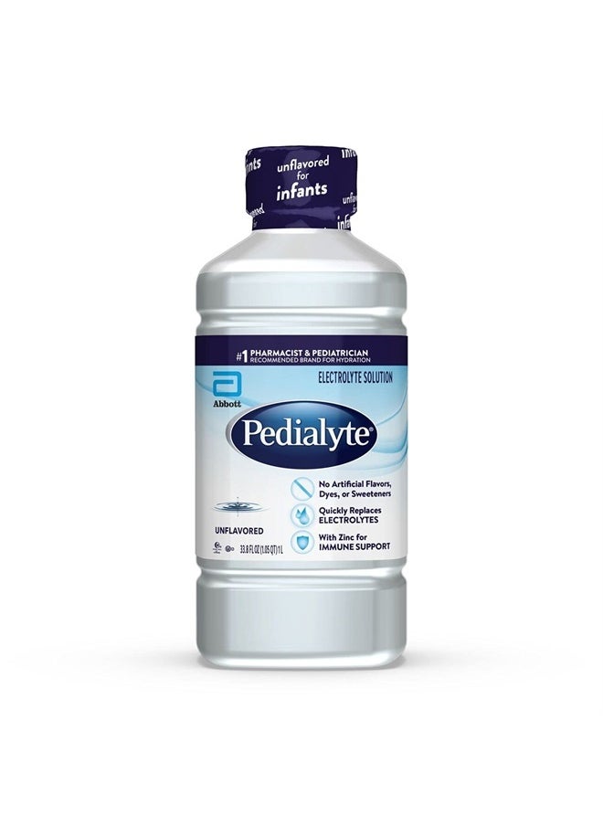 Pedilayte Pedialyte Electrolyte Solution, Unflavored, Hydration Drink 33.81 Fl oz(Pack of 8)  - Image 1