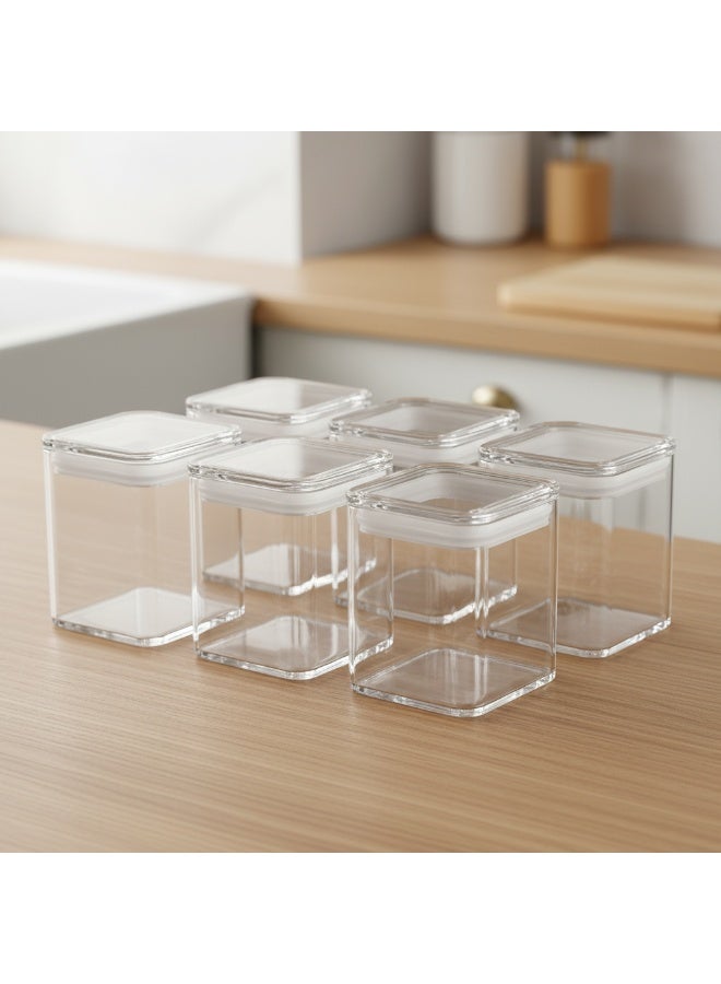 Airtight Acrylic Spice Jar Set – Transparent 6 PCS ( 750 ML ) - Image 4