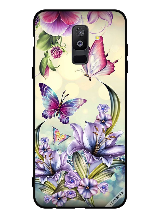 Covernex Protective Case Cover For Samsung Galaxy A6 Plus (2018) Flowers & Butterflies - Image 1