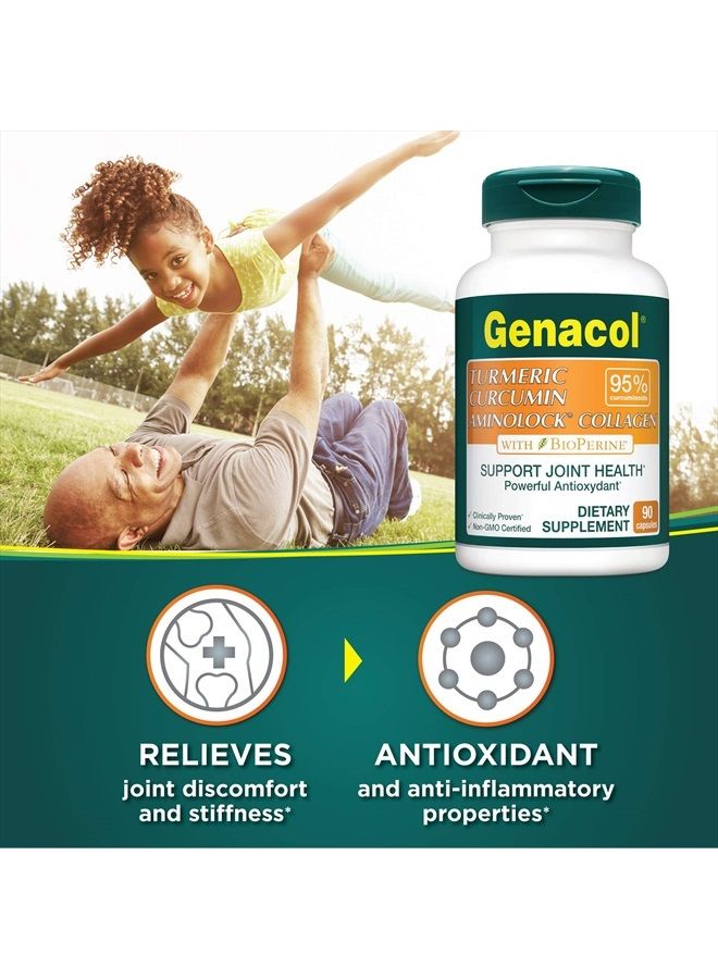 Genacol Turmeric Curcumin Collagen Supplement Enhanced Absorption with 95% Curcuminoids, Black Pepper & AminoLock Colageno | Supports Healthy Joints | 90 Capsules - Image 3