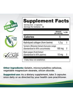 Genacol Turmeric Curcumin Collagen Supplement Enhanced Absorption with 95% Curcuminoids, Black Pepper & AminoLock Colageno | Supports Healthy Joints | 90 Capsules  - Image 2
