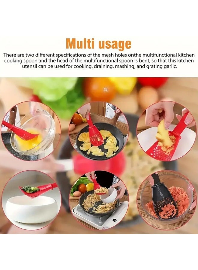 Happy Home 6-in-1 Multi-Function Cooking Spatula – Heat-Resistant up to 210°C – For Mashing, Draining, Stirring, Grating & Egg Whisking – Non-Slip Handle, Lightweight, Easy to Clean & Store – Perfect for Frying, Pot Cooking, Vegetables, Potatoes & Eggs - Image 5