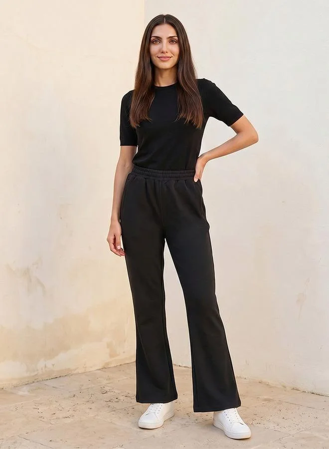 Splash Active Black Flared 2 Way Stretch Track Pants for Women | Best Price UAE