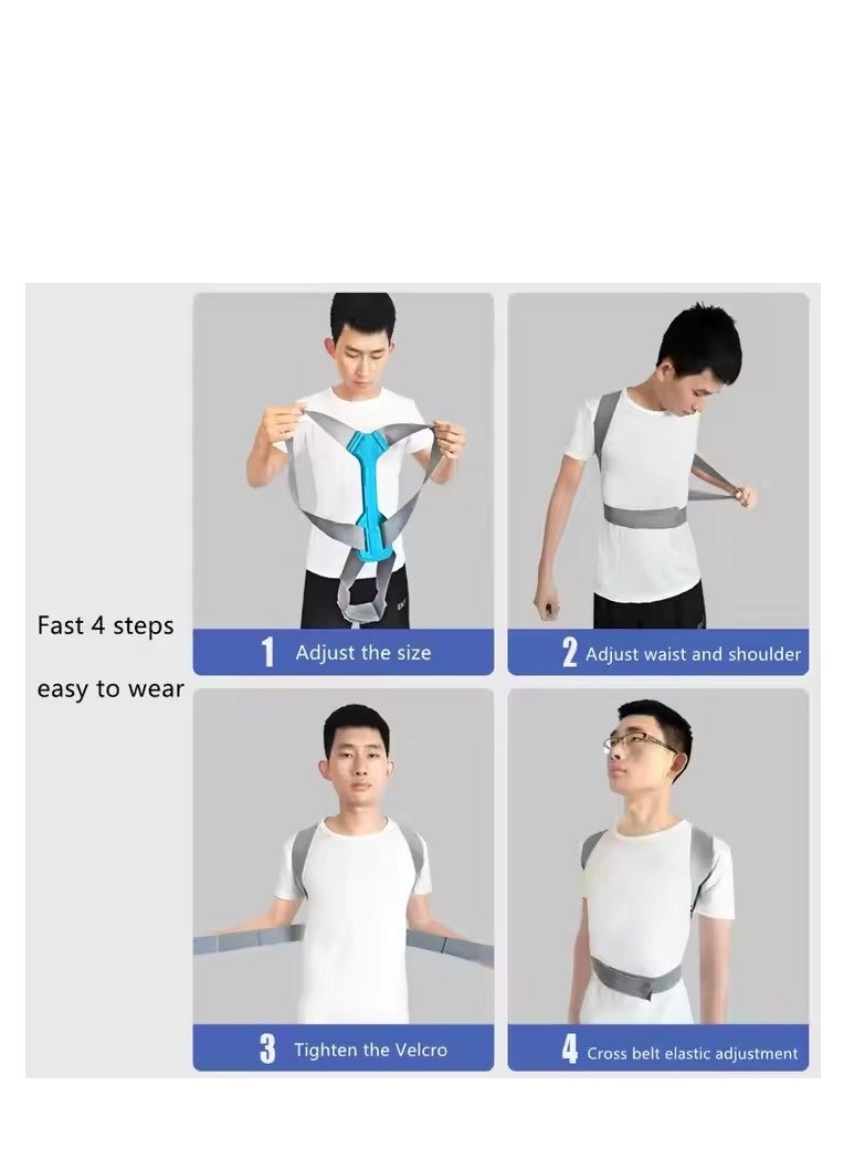 Relax Smart Back Support Belt Posture Corrector Adjustable Upper Back Brace Supports and Straightens the Spine to Relieve Shoulder Neck and Back Pain  - Image 4