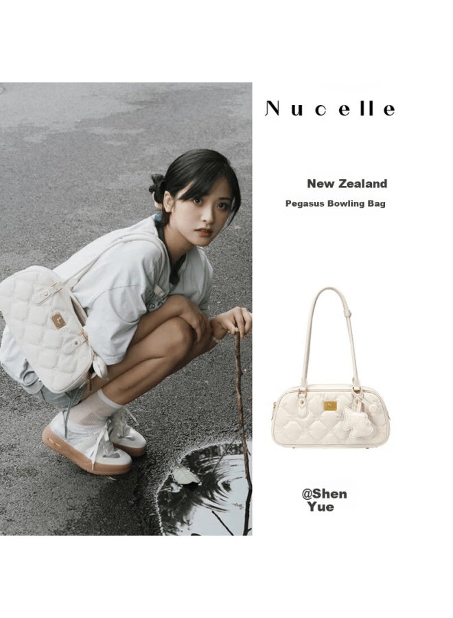 Nucelle Pegasus Bowling Bag New Lightweight Luxury Niche Baguette Bag Women's Shoulder Underarm Bag Birthday Gift For Girls - Image 4