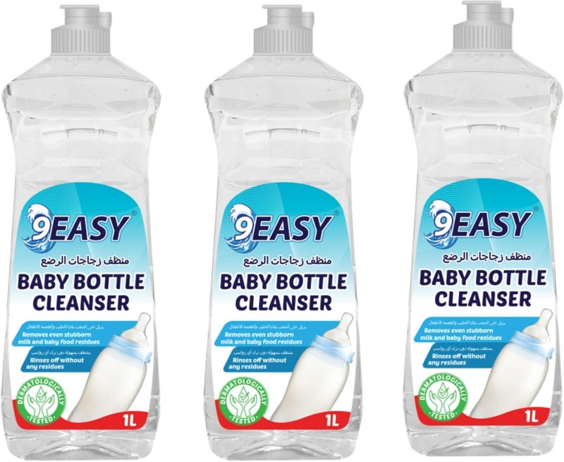 9Easy Baby Bottle Cleanser - 1L - Pack of 3 - Image 1