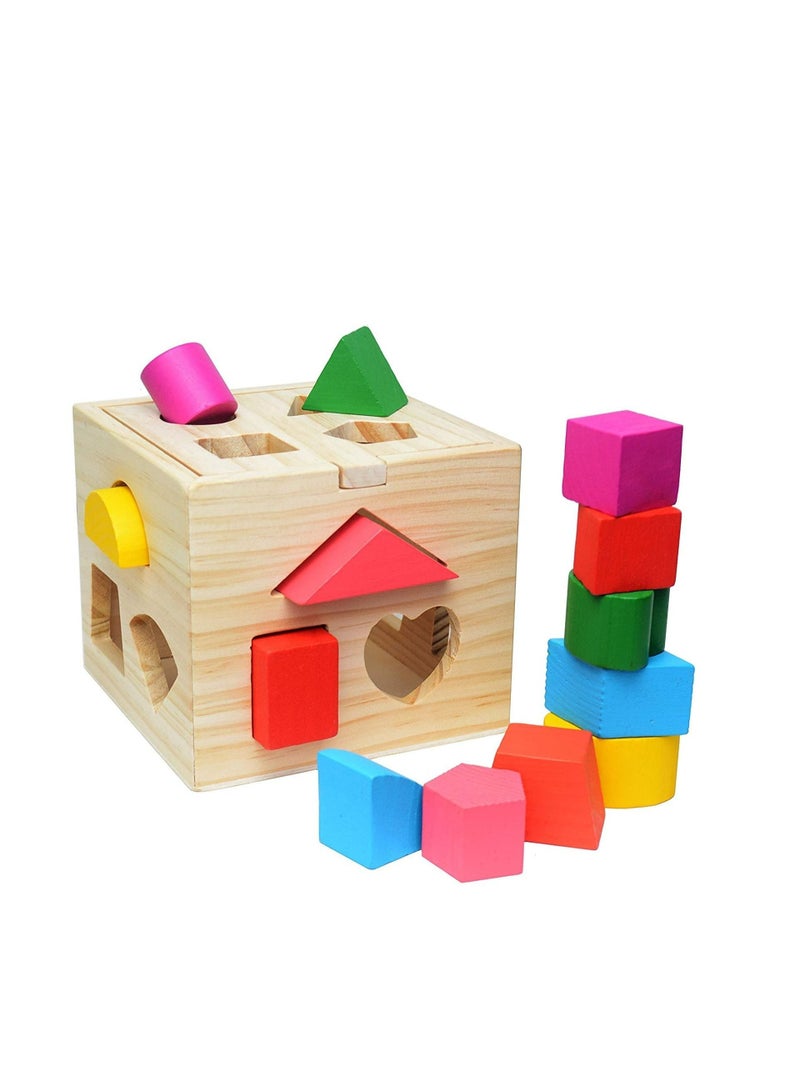 RollsTimi  Wooden Educational Toys Shape Matching Blocks Toy For Children, Multicolour - Image 1