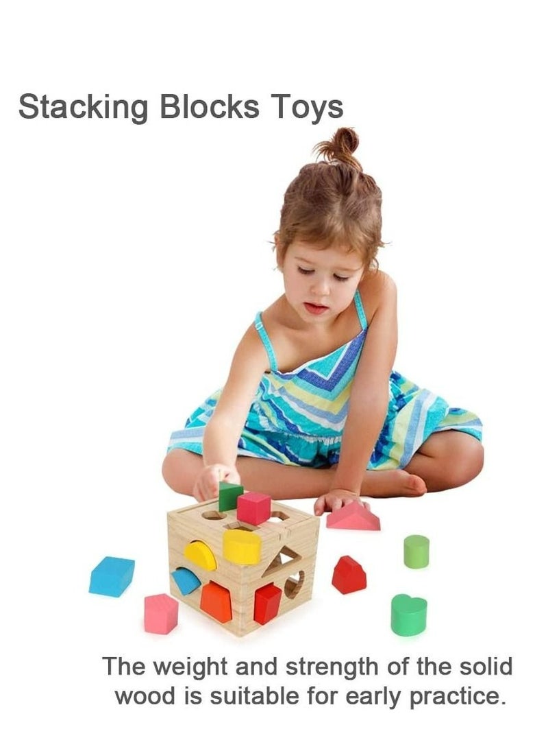 RollsTimi  Wooden Educational Toys Shape Matching Blocks Toy For Children, Multicolour - Image 3