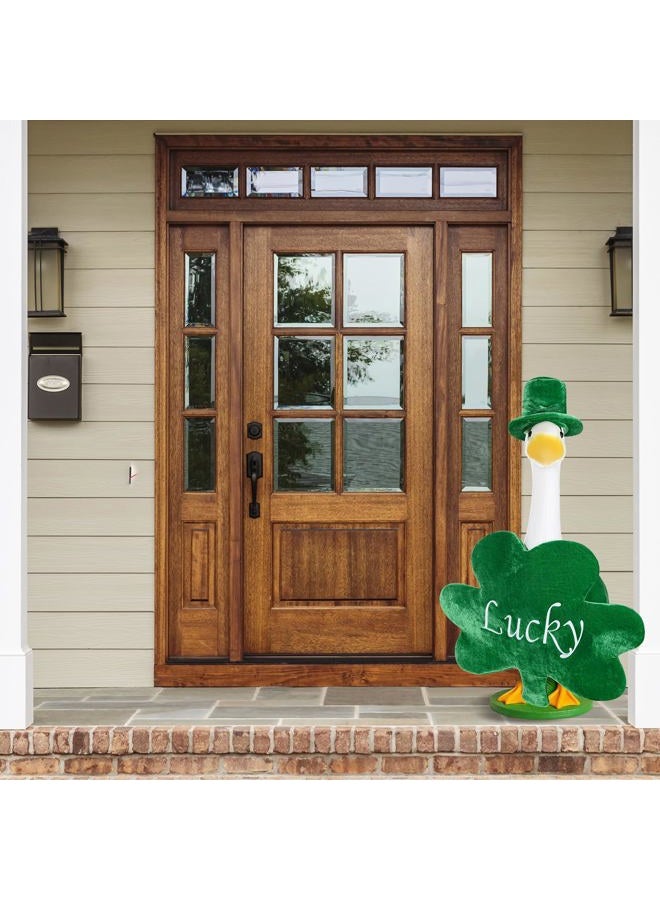 JcHrmers 2 Sets Seasonal Goose Outfits Valentine St. Patrick Festivals Lawn Porch Goose Clothes for 23'' Goose Outdoor Garden Patio Yard Statue Decoration - Image 3