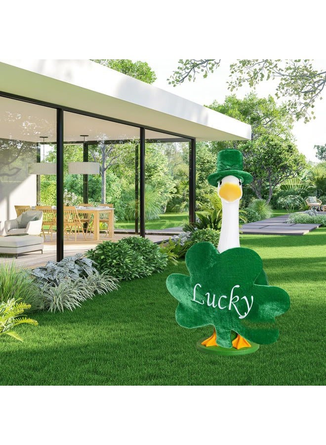 JcHrmers 2 Sets Seasonal Goose Outfits Valentine St. Patrick Festivals Lawn Porch Goose Clothes for 23'' Goose Outdoor Garden Patio Yard Statue Decoration - Image 5