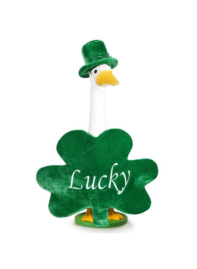 JcHrmers 2 Sets Seasonal Goose Outfits Valentine St. Patrick Festivals Lawn Porch Goose Clothes for 23'' Goose Outdoor Garden Patio Yard Statue Decoration - Image 1