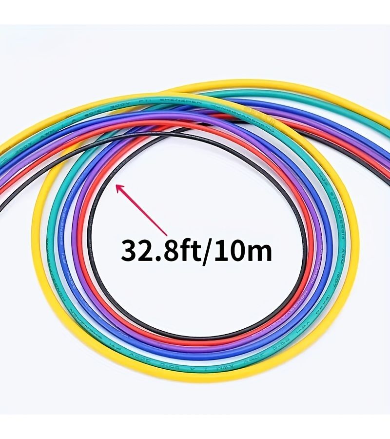 سلك صلب من النوع 22 AWG باللون الأخضر، بطول 32.8 قدم (10 أمتار)، من النحاس المعلب، سلك توصيل للوحات التجارب (Breadboard)، مناسب للكابلات الكهربائية لأعمال التركيب الذاتي (DIY). - Image 3