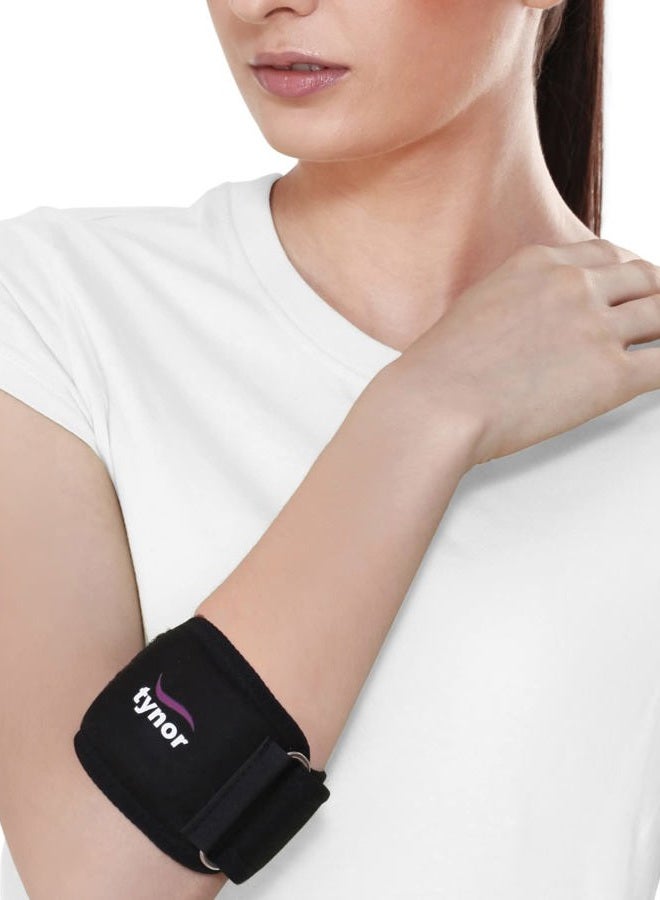 Tynor دعم كوع التنس للرجال والنساء، حزام كوع قابل للتعديل لتخفيف الألم مع وسادة ضغط، لفافة ذراع الكوع لرفع الأثقال، التهاب الأوتار، حزام متوسط، 1 وحدة - Image 1