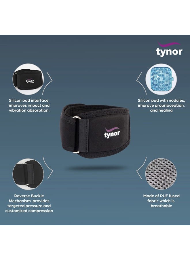 Tynor دعم كوع التنس للرجال والنساء، حزام كوع قابل للتعديل لتخفيف الألم مع وسادة ضغط، لفافة ذراع الكوع لرفع الأثقال، التهاب الأوتار، حزام متوسط، 1 وحدة - Image 3