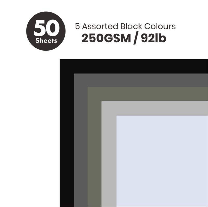 BearBoss Black Colored Cardstock Thick Paper 50 Sheets, 8.5" x 11" Heavyweight 92lb Cover Card Stock for Crafts and DIY Cards Making - Image 2
