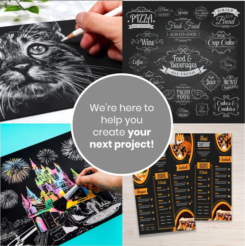 BearBoss Black Colored Cardstock Thick Paper 50 Sheets, 8.5" x 11" Heavyweight 92lb Cover Card Stock for Crafts and DIY Cards Making - Image 4
