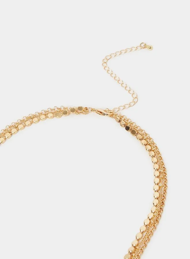 Styli Textured Assorted 3 Layer Necklace