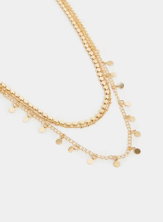 Styli Textured Assorted 3 Layer Necklace