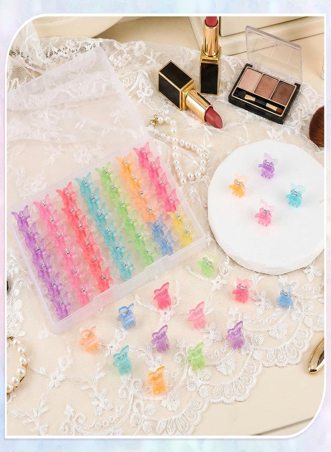 SUMAJU 80Pcs Butterfly Hair Clips for Girls, 0.6Inch Mini Hair Clips In 10 Colors - 90s outfits for women - Small Barrettes Hair Accessories For Girls Toddlers kids With Storage Box, Tiny Claw Clips Bulk - Image 5