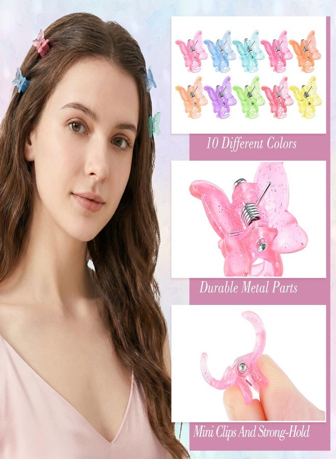 SUMAJU 80Pcs Butterfly Hair Clips for Girls, 0.6Inch Mini Hair Clips In 10 Colors - 90s outfits for women - Small Barrettes Hair Accessories For Girls Toddlers kids With Storage Box, Tiny Claw Clips Bulk - Image 4