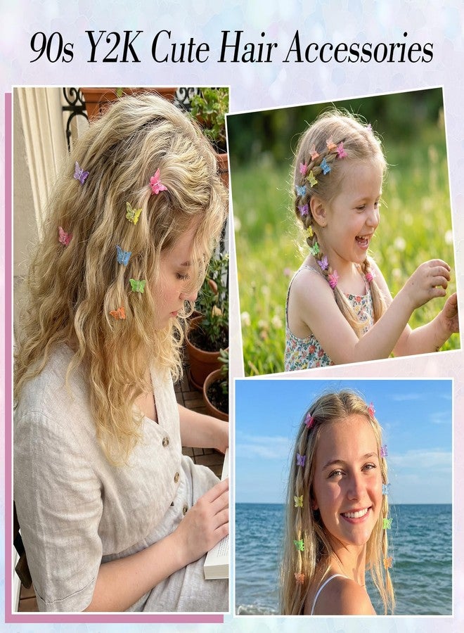 SUMAJU 80Pcs Butterfly Hair Clips for Girls, 0.6Inch Mini Hair Clips In 10 Colors - 90s outfits for women - Small Barrettes Hair Accessories For Girls Toddlers kids With Storage Box, Tiny Claw Clips Bulk - Image 3