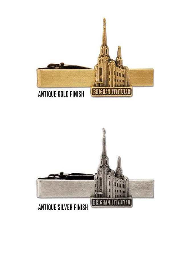 Ringmasters Silver Tie Clip by Ringmasters | LDS Temple Tie Clips for Men with Antique Silver Finish | Suit Accessories for Weddings, Church, & Formal Events | Versatile Tie Pin, (Brigham City Utah) - Image 4