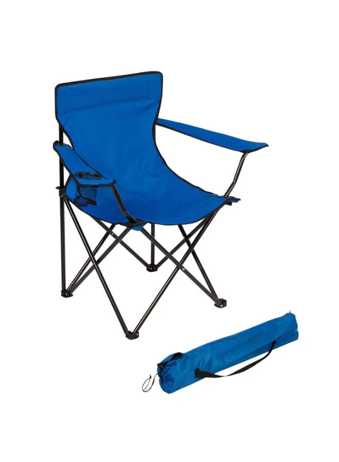 Portable Folding Camping Chair with Cup Holder & Carry Bag – Heavy-Duty Outdoor Foldable Chair for Camping, Fishing, Picnic, Beach & Garden, Random Color - Image 2