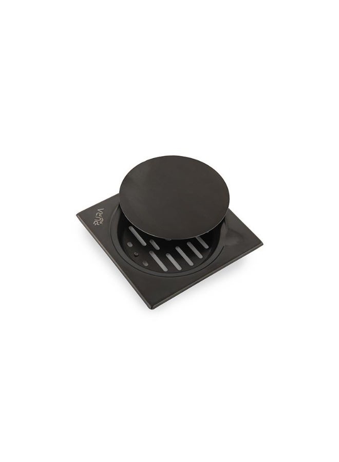 بالوعة أرضية ستانلس ستيل 304 مقاس 150×150 مم بغطاء دائري متحرك، مصفاة صرف أرضية مربعة مقاومة للصدأ بفتحة DN110، غطاء بلاعة حديث مخفي للحمام والمطبخ والبلكونة وغرفة الغسيل