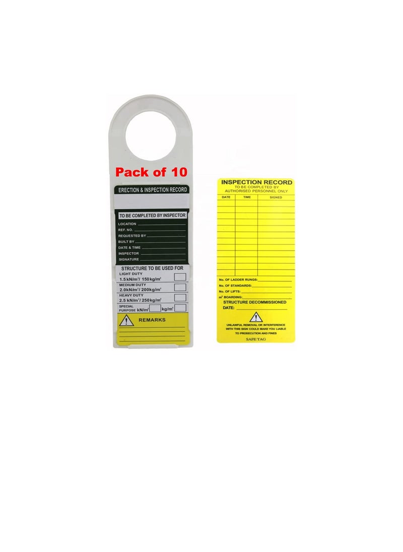 Generic Scaffolding Status Holder and Scaffolding and Construction Inspection Tags, 11-3/4" Height, 3-1/2" Width (Pack of 10)  - Image 3