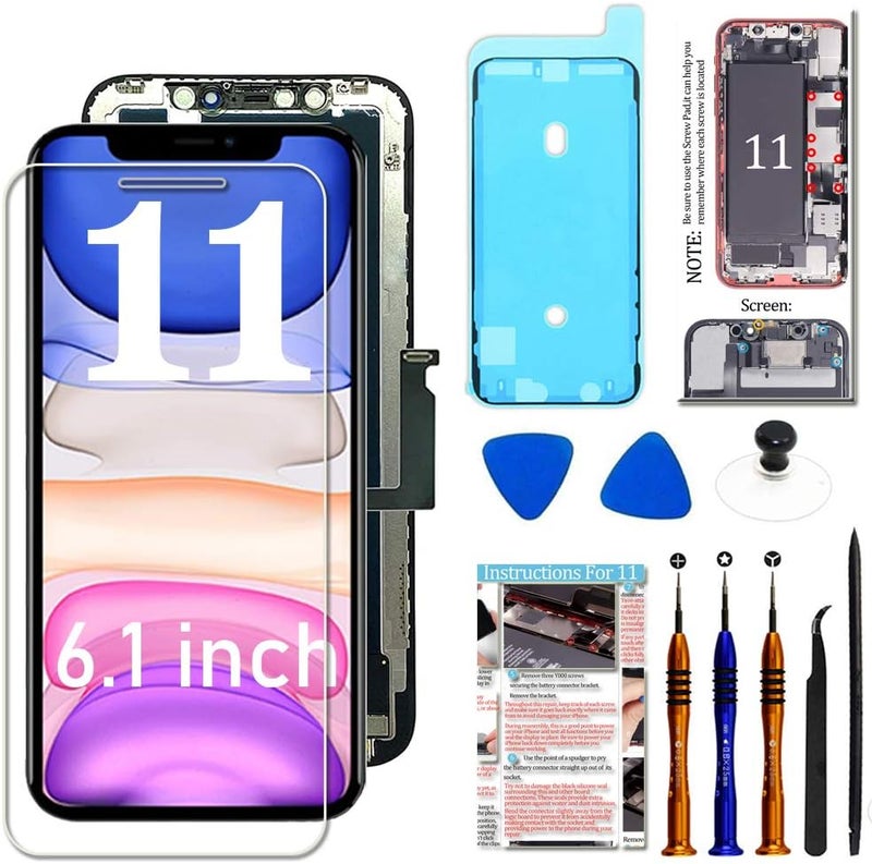Fixerman Store for iPhone 11 LCD Screen Replacement 6.1 inch, 3D Touch Display Digitizer Assembly with Repair Tools, Compatible with iPhone 11(A2111, A2223, A2221) (6.1 inch) - Image 1