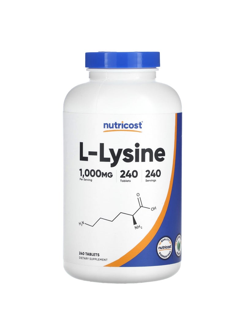 Nutricost L-Lysine, 1,000 mg , 240 Tablets