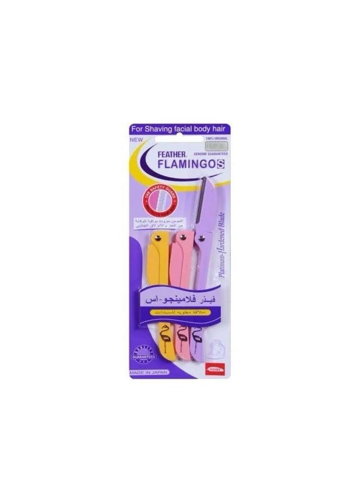 3-Piece shaving Ladies For Facial And Body Hair pack of 3 Yellow/Pink/Purple - Image 3