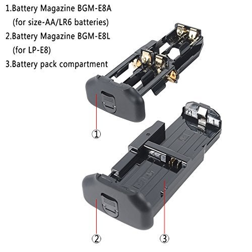 DSTE Pro BG-E8 Vertical Battery Grip Compatible with Canon EOS 550D 600D 700D 650D X7i X6i X5 X4 T2i T4i T3i T5i SLR Digital Camera, Working with LP-E8 Battery (Not Included) - Image 4