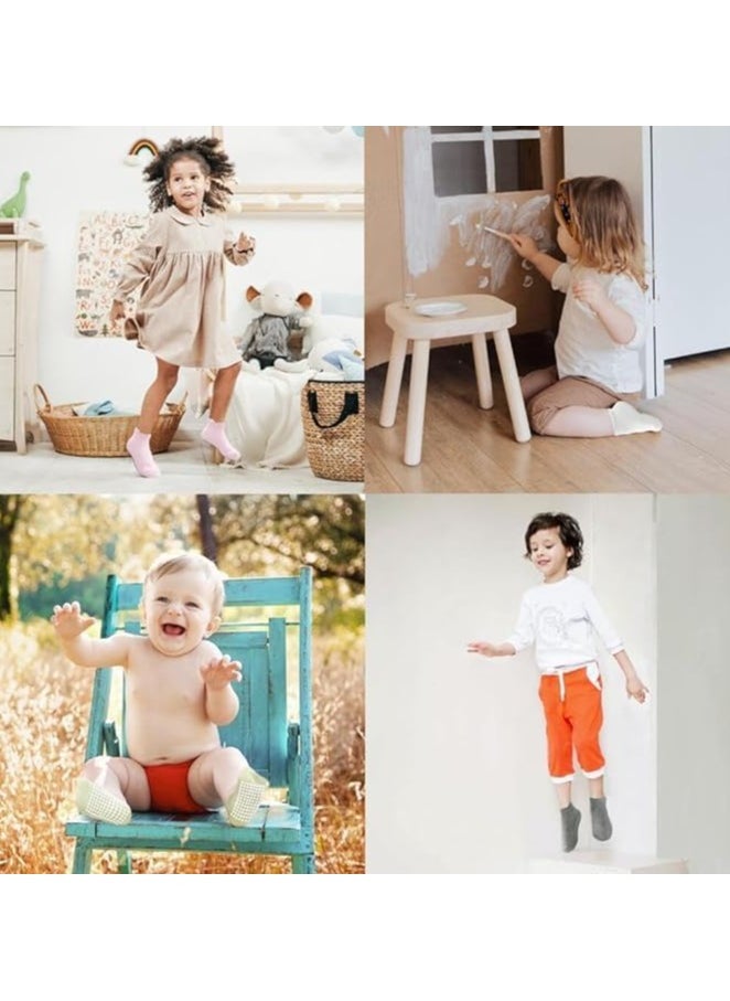 baby Toddler Grip Ankle Socks - 12 Pairs - Non Slip/Skid Covered (12-36 Months)