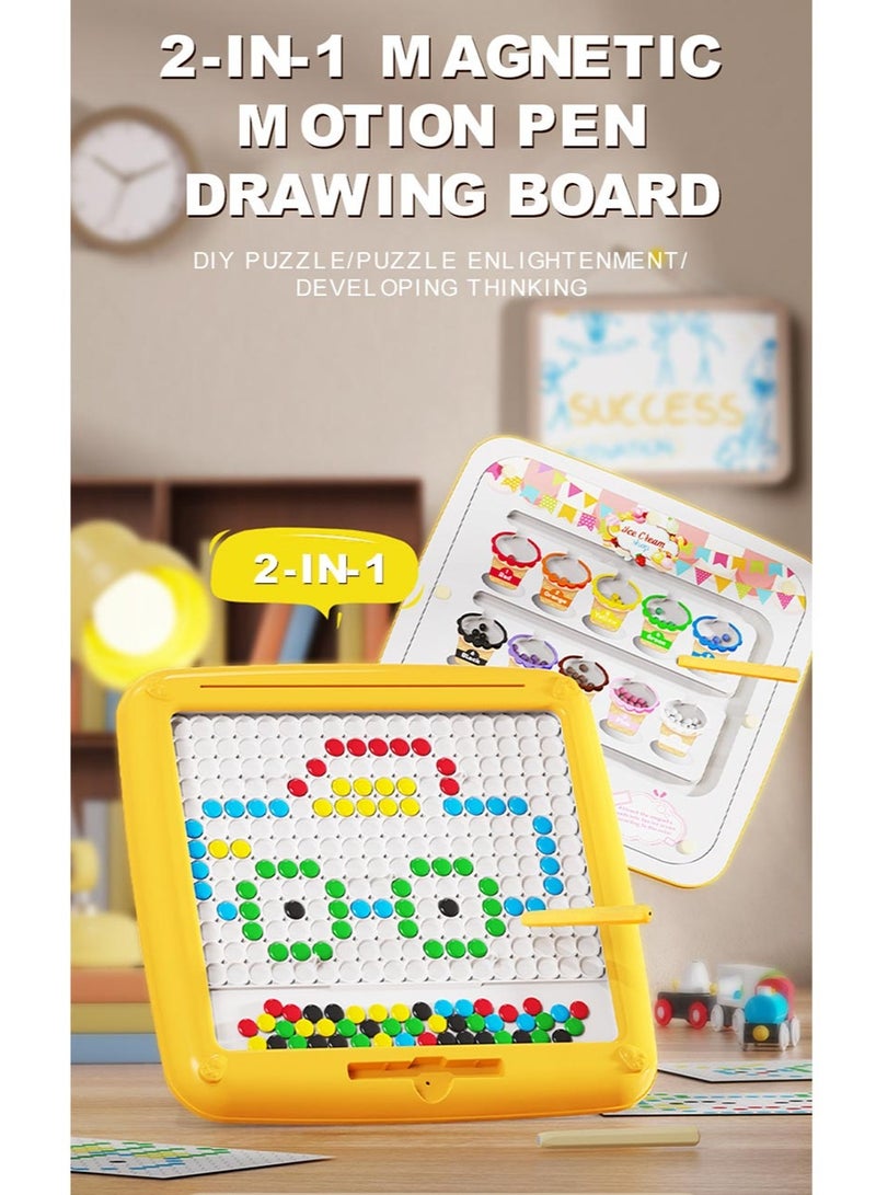 لوحة رسم مغناطيسية 2 في 1 ومتاهة أرقام، ألعاب مونتيسوري تعليمية للأطفال مع قلم مغناطيسي، لعبة تعلم العد ومطابقة الألوان، لوحة أنشطة آمنة لمرحلة ما قبل المدرسة للأطفال الصغار من الأولاد والبنات - Image 2