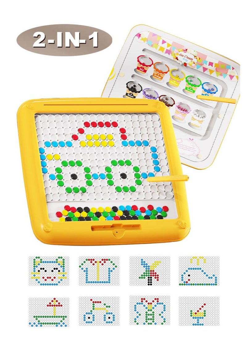 لوحة رسم مغناطيسية 2 في 1 ومتاهة أرقام، ألعاب مونتيسوري تعليمية للأطفال مع قلم مغناطيسي، لعبة تعلم العد ومطابقة الألوان، لوحة أنشطة آمنة لمرحلة ما قبل المدرسة للأطفال الصغار من الأولاد والبنات - Image 1