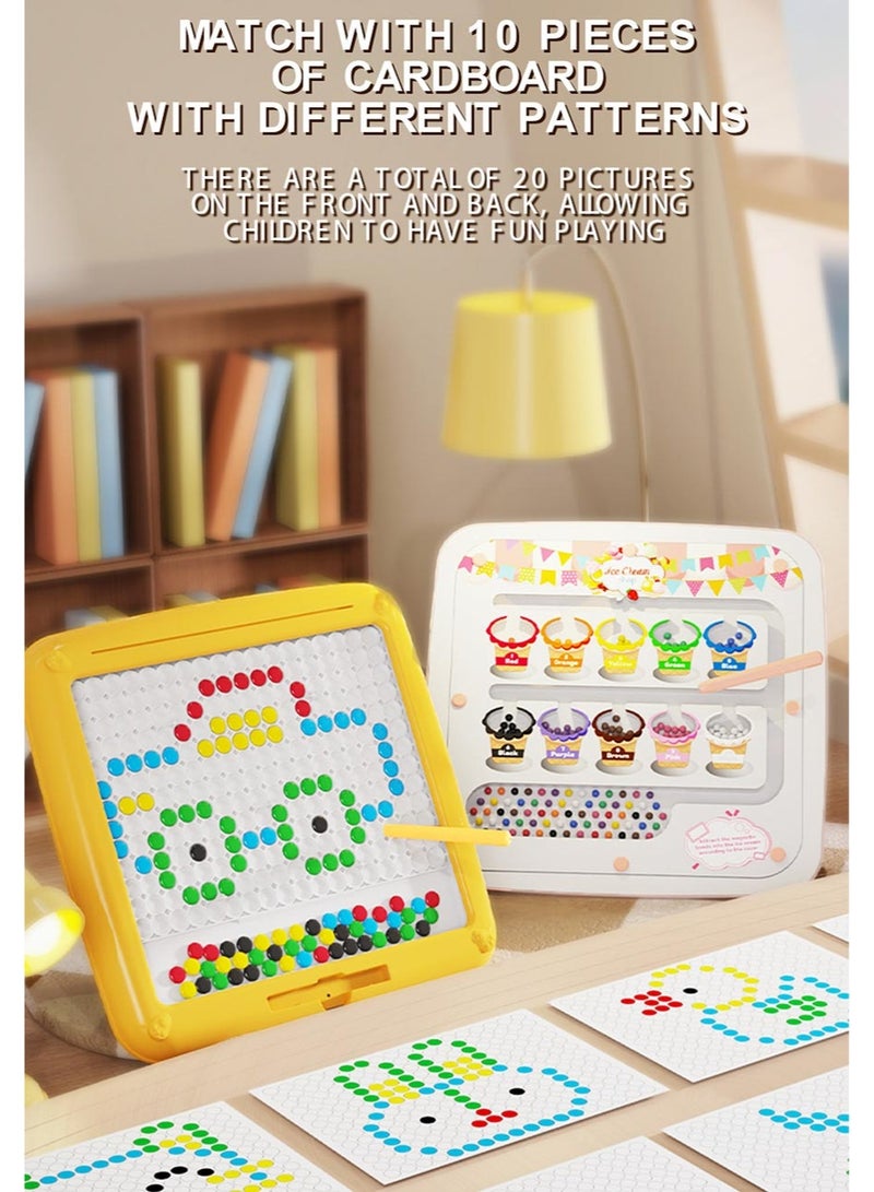 لوحة رسم مغناطيسية 2 في 1 ومتاهة أرقام، ألعاب مونتيسوري تعليمية للأطفال مع قلم مغناطيسي، لعبة تعلم العد ومطابقة الألوان، لوحة أنشطة آمنة لمرحلة ما قبل المدرسة للأطفال الصغار من الأولاد والبنات - Image 5