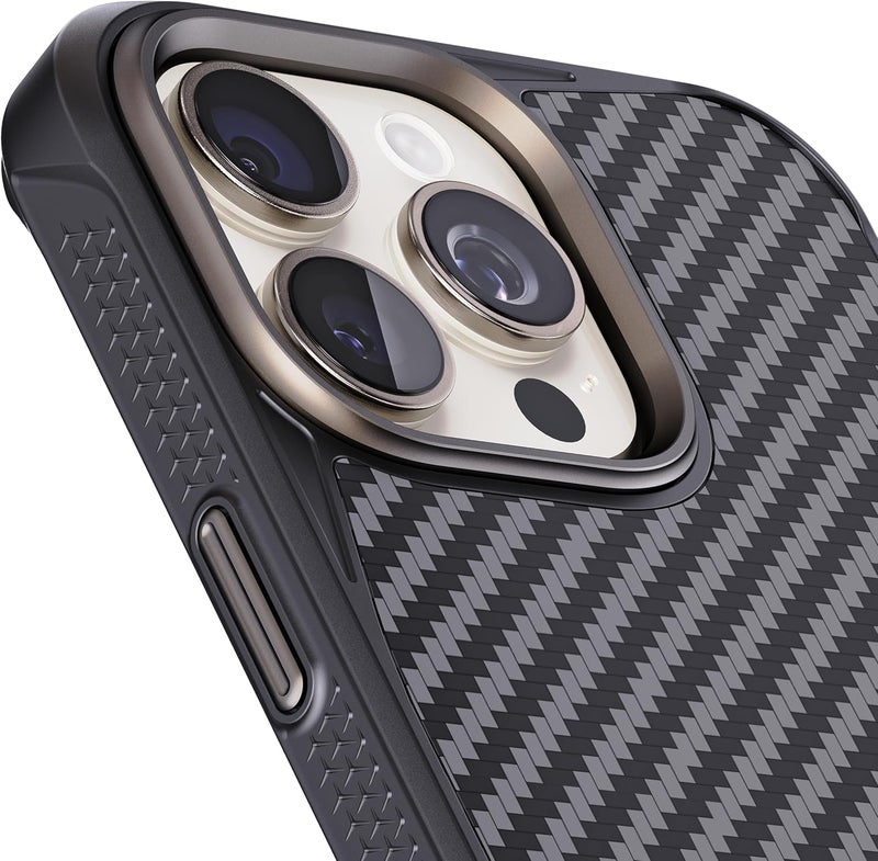 Rebel Case for iPhone 15 Pro Max [Gen-5 Aramid Fiber] Strong MagSafe Compatible, Grippy Sides, Shockproof Corners, Metal Lens + Buttons, Upgraded Protective Design, 6.7 Inch Phone 2023 (Black) - Image 2