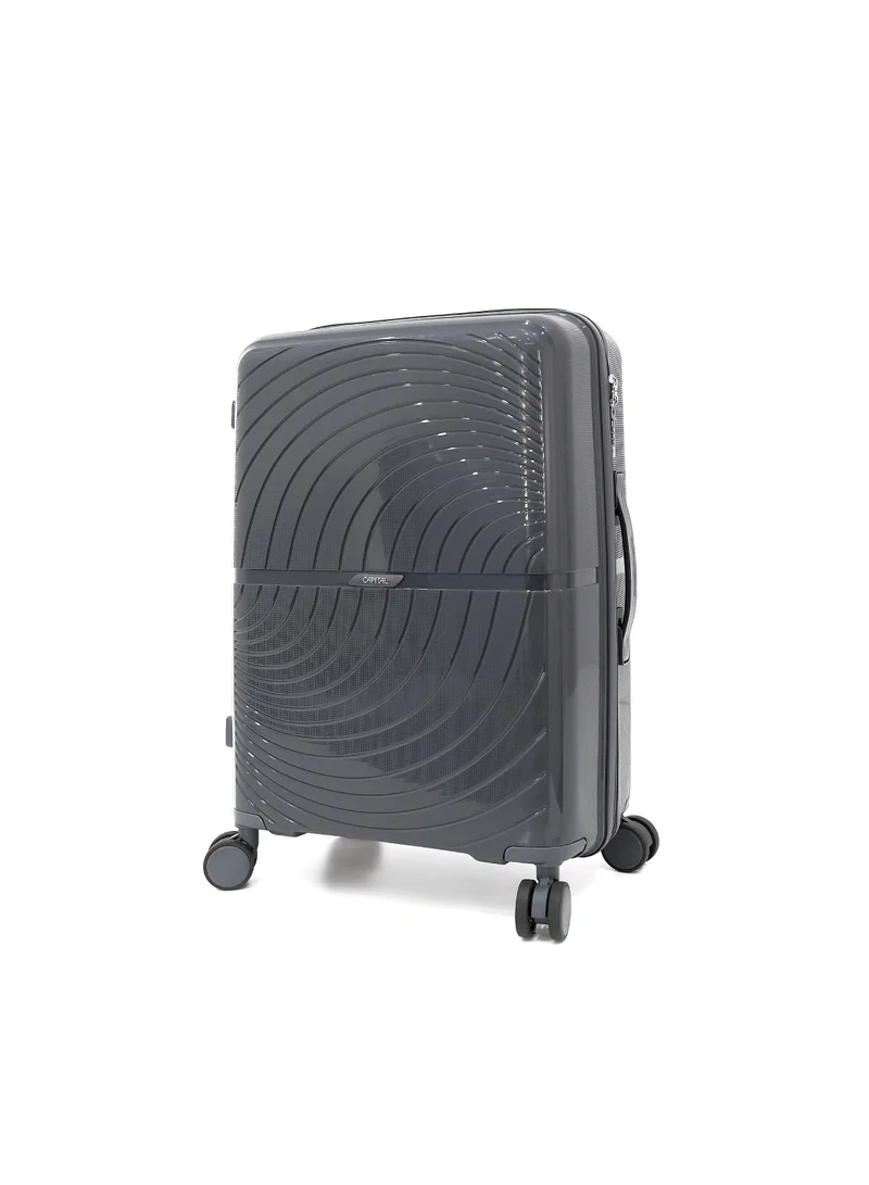 CAPITAL Unbreakable Hardshell PP Luggage Set with 8 Wheels Thick Shell Multi Layer PP 5 Piece Set,Grey (BC-12",S-20",M-24",L-28",XL-32")